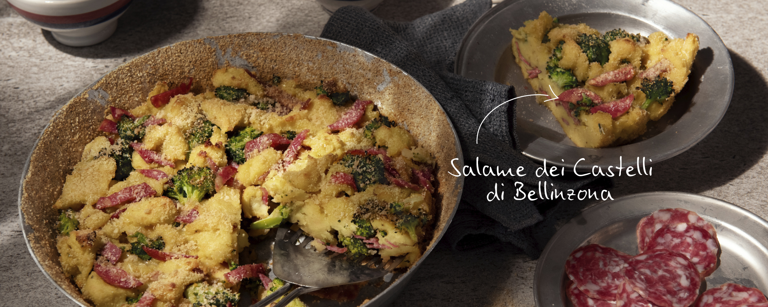 Rezept | Kartoffelkuchen mit Salami und Broccoli